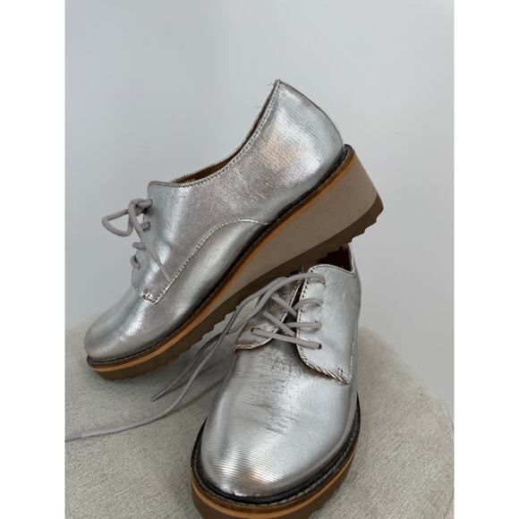 Sofft Salerno Silver Platform Loafer Lace Up Oxford NWOB 8 - Picture 12 of 12